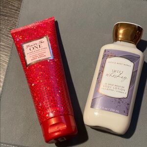 Bath & Body Works Red Body Cream and Sweet whiskey Body Lotion Set
